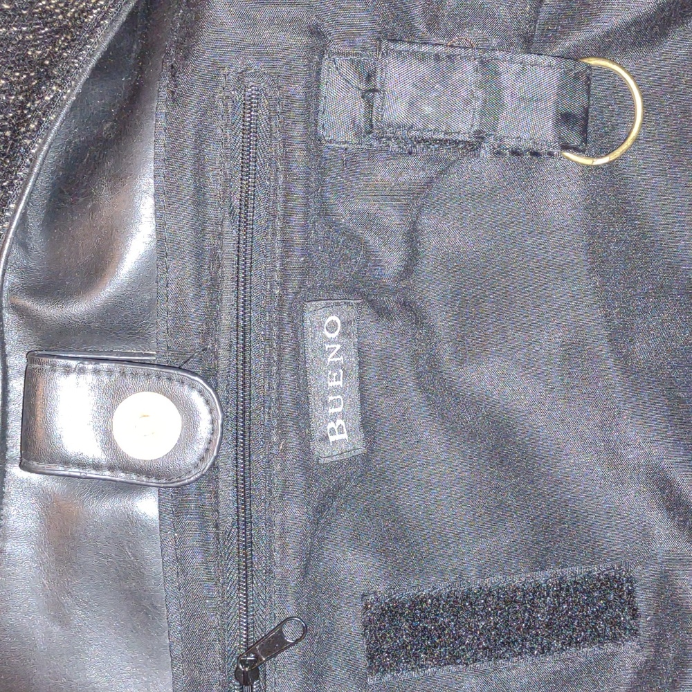 #VINTAGE #BUENO Embroidered Multi-Print Fabric Satchel# - Picture 5 of 13